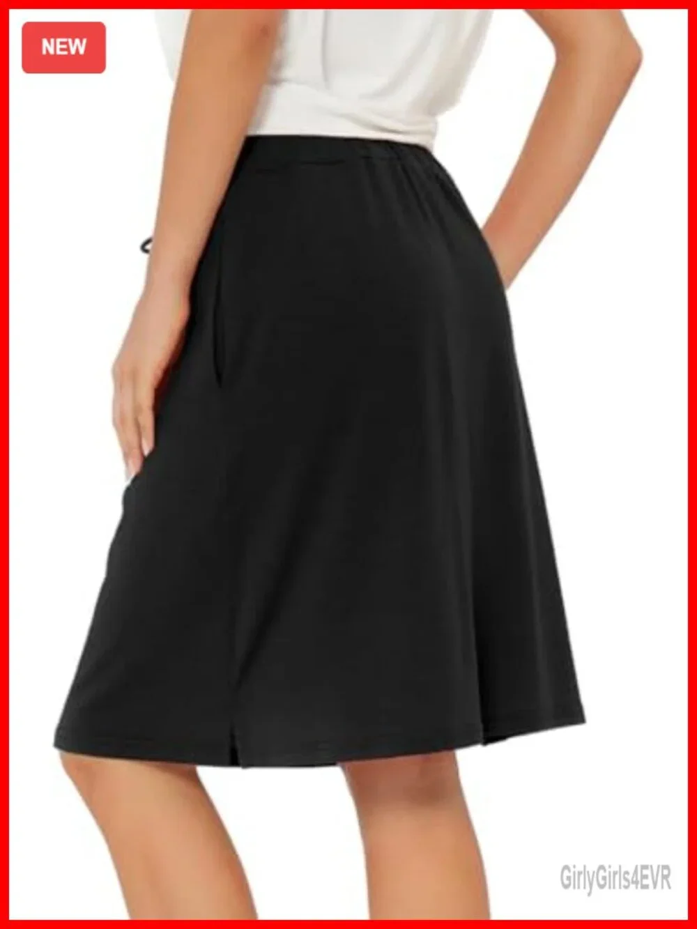 2 Pack Women Skorts with Pockets, Knee Length Athletic Golf Tennis Skirt (Black
